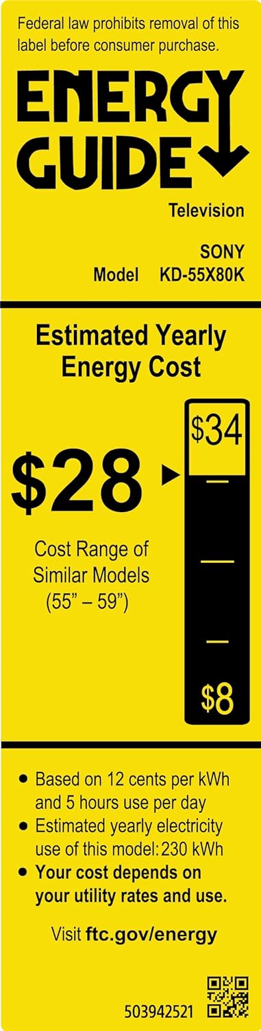 Sony Pantalla X80K 43 Pulgadas KD-43X80K 4K UHD LED Smart Google TV Modelo 2022