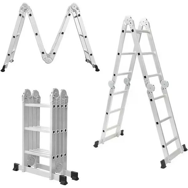 Escalera Bluelander 3.3 Metros, Escalera Multiposiciones, Plegable, 12 Peldaños, Antideslizante