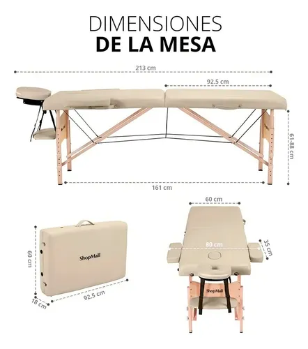Camilla portátil spa de madera ShopMall Cama 011