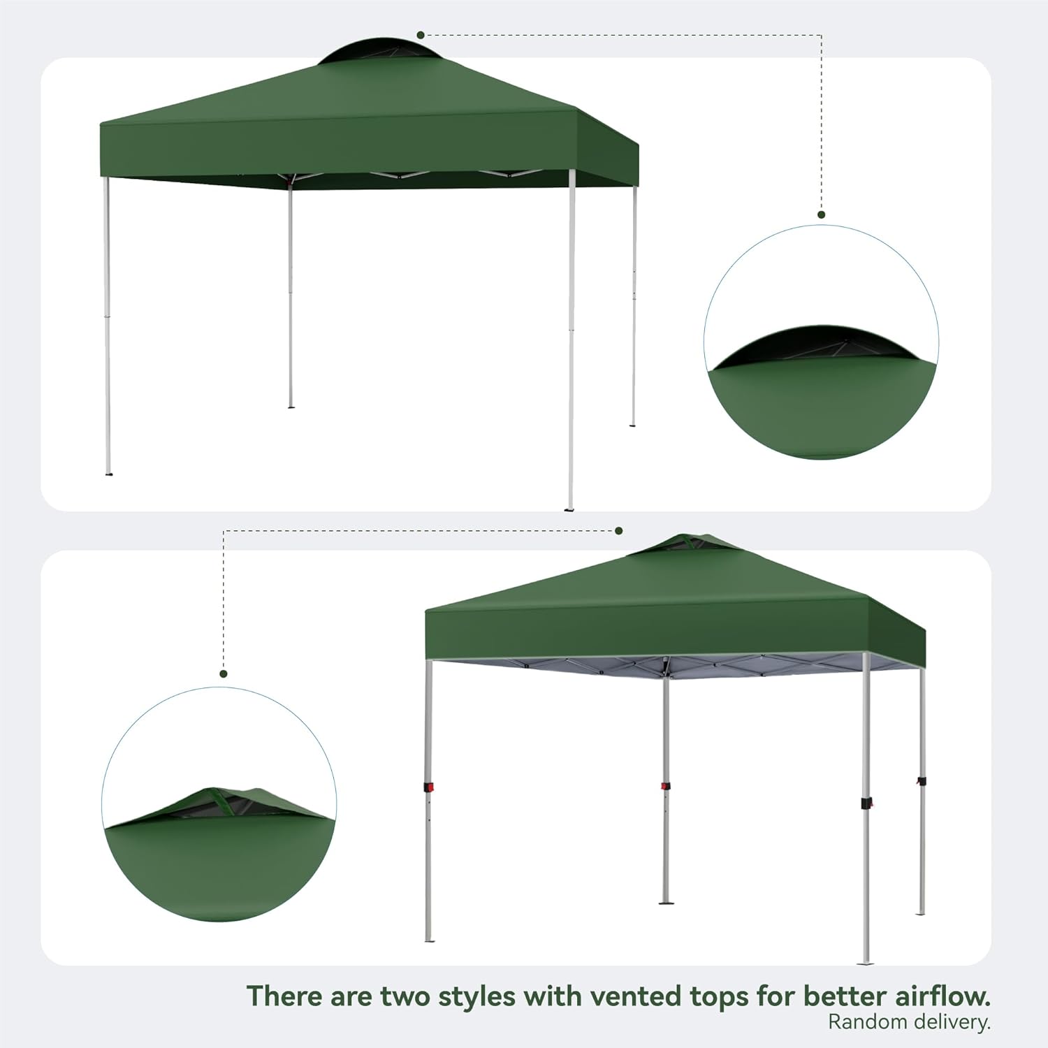 PHI VILLA - Toldo parasol con bloqueo UV de 4 x 4 m con kits de herramientas, pantalla de cenador para patio al aire libre, eventos de jardín, marrón-Clavijas de tierra para tienda de campaña al aire libre, clavijas para campamento con dosel
