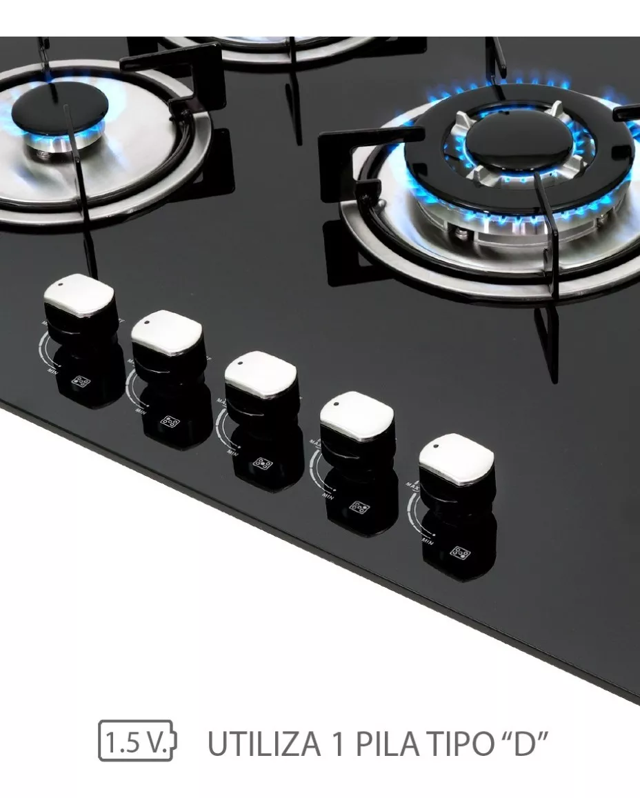 Combo Supra Parrilla Empotrable A Gas Y Campana De Pared Color Negro