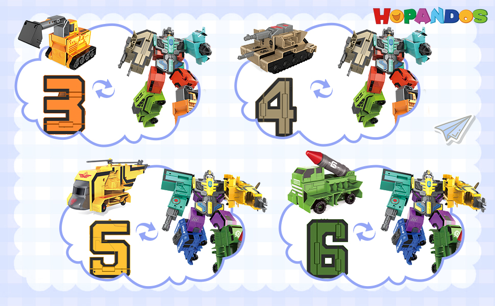 HOPANDOS 10 juguetes transformadores de números