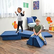 ni&ntilde;os, ni&ntilde;o, sof&aacute;, silla, sof&aacute;, fingir, jugar, sala de juegos, edificio, bloques, juguetes, escalada, ni&ntilde;as