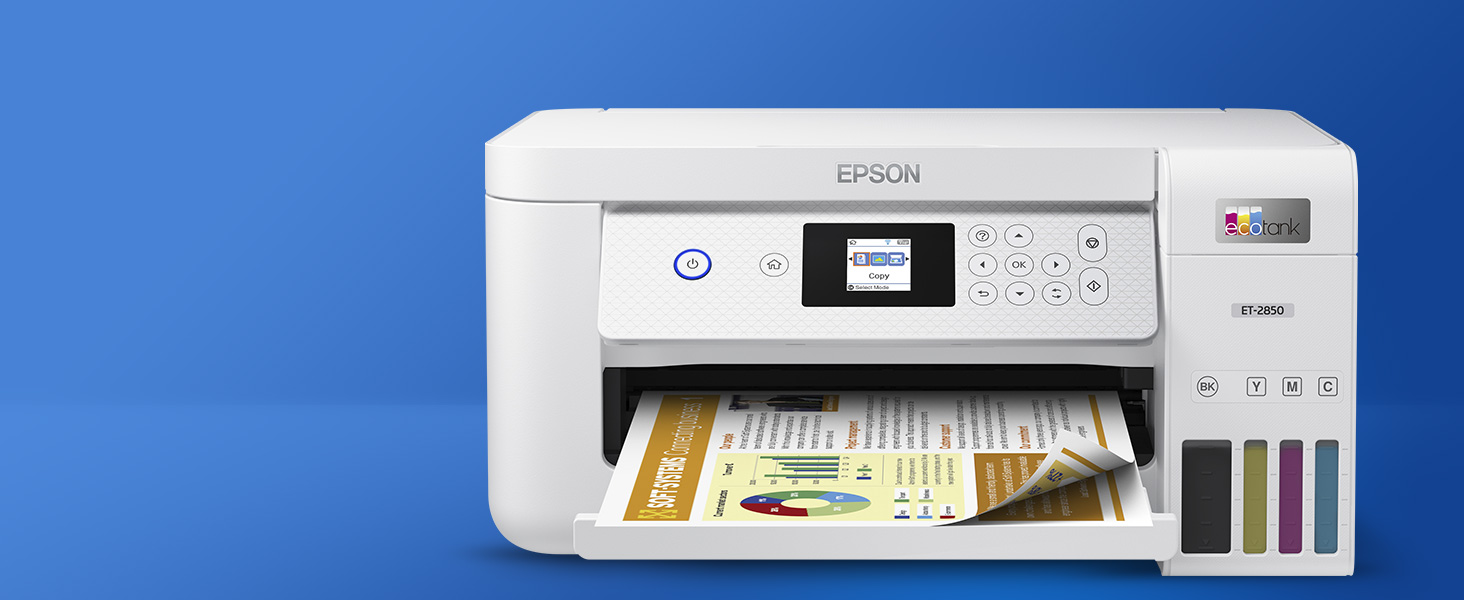 High-capacity ink tanks and Epson's exclusive EcoFit ink bottles make filling easy