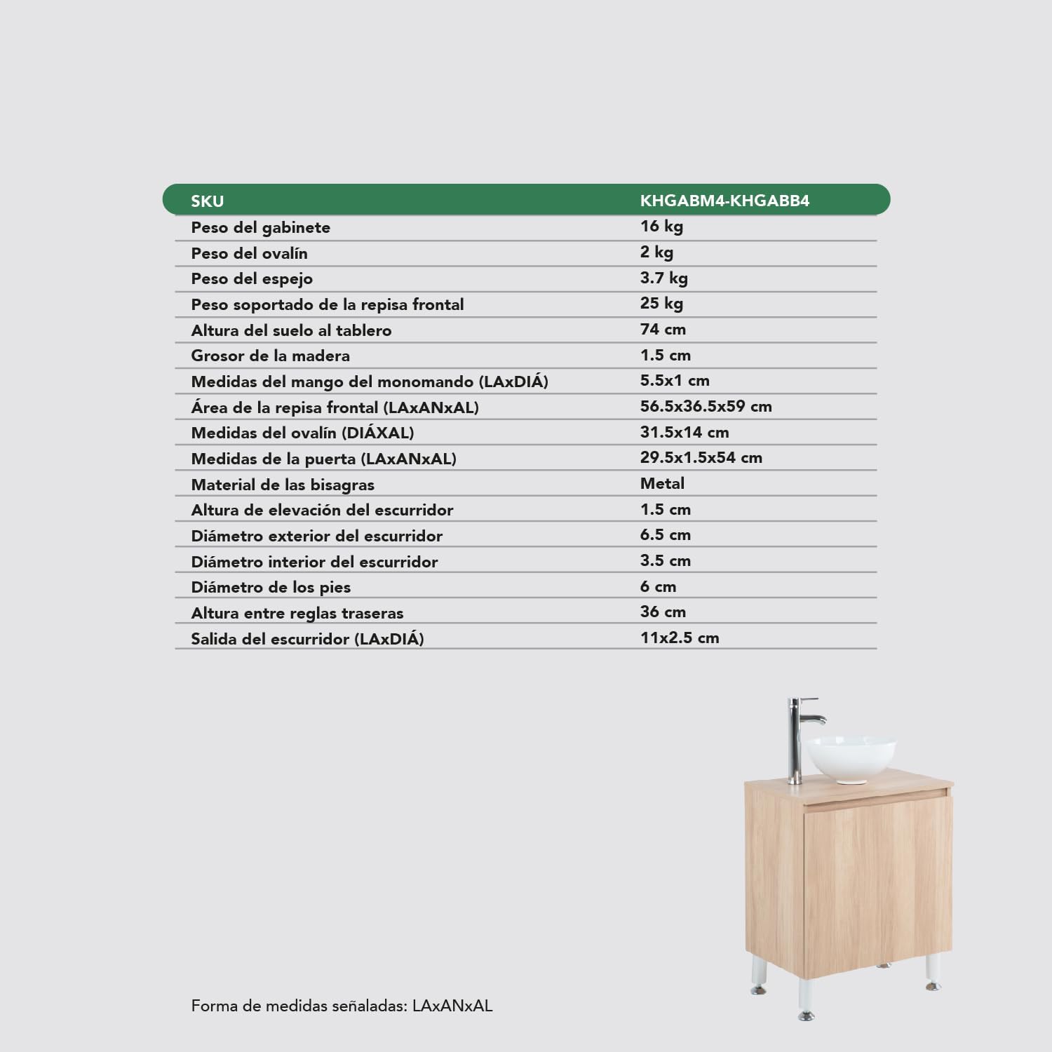 Kingshouse | Gabinete para Baño con Ovalín y Monomando – Mueble de Baño Lavamanos con 2 Cajones – Lavabo – Gabiente Organizador - Color Gris Mate – Fibra de Madera MDF – Lavamanos De Cerámica
