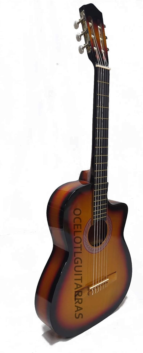 Guitarra Acústica Curva Ocelotl® Paquete Vital De Accesorios (Negro)