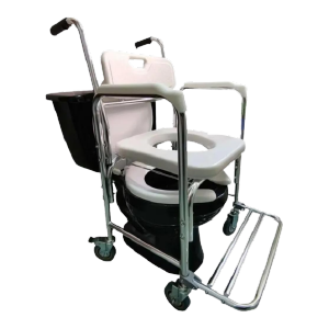 Silla C&oacute;modo para Ba&ntilde;o y de Traslado 3 En 1 Multiusos con Llantas
