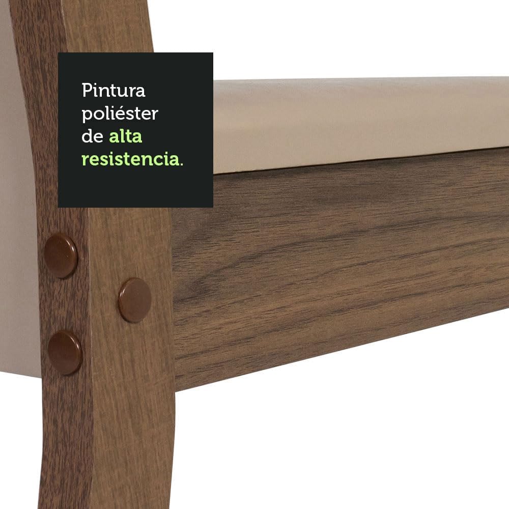 Madesa Juego de Comedor, Mesa con Tablero de Madera y 6 Sillas Jaíne - Marrón/Crema/Beige