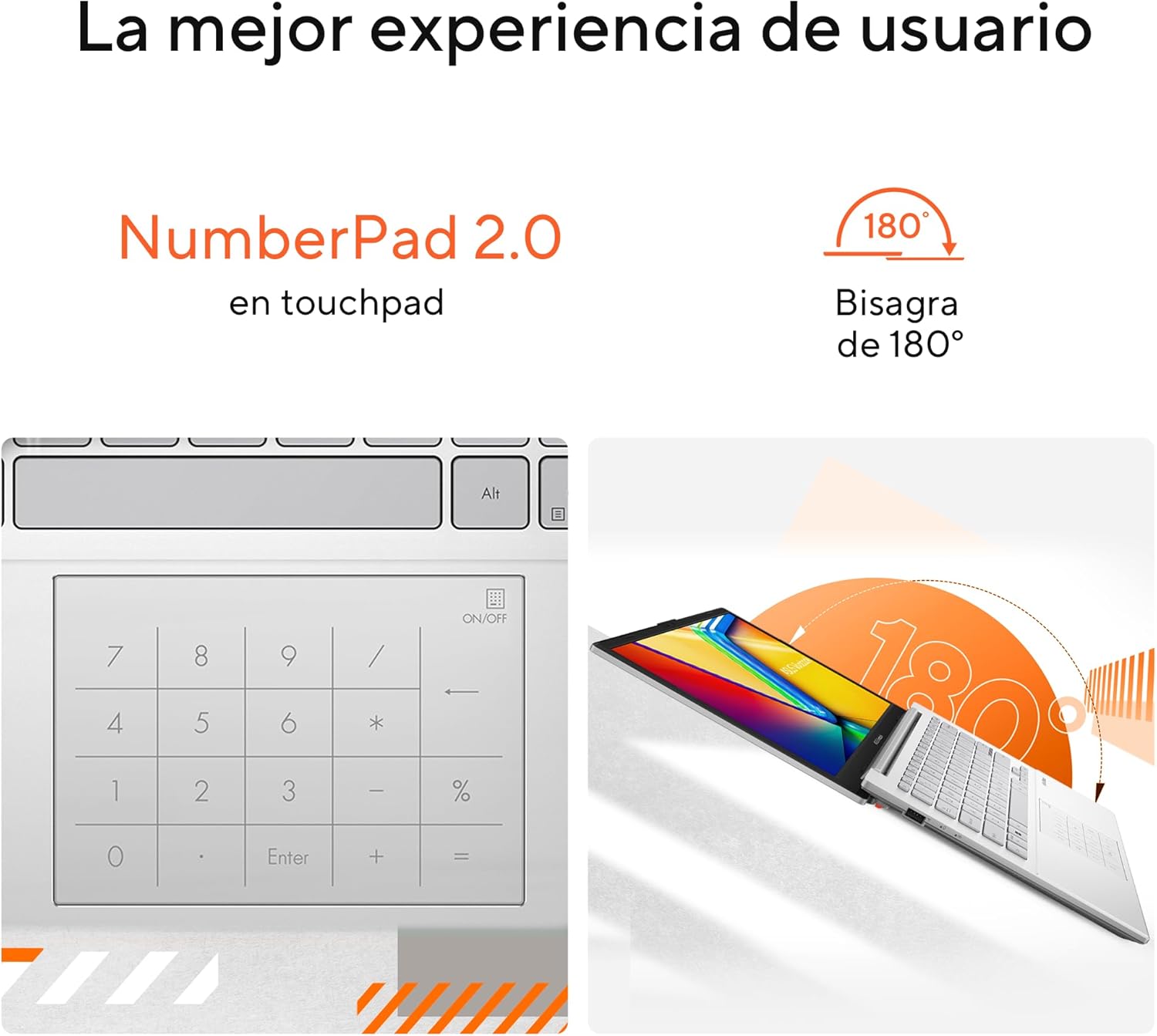 ASUS Laptop Vivobook Go 14/E1404FA-NK480W/AMD Ryzen 5-7520U 4 núcleos/8GB RAM/512GB SSD/Plata/Windows 11/Mouse y Mochila/Teclado en Español(Grantía y Servicio en México)