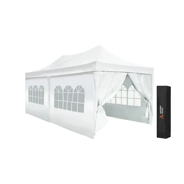 Toldo con paredes Carpa plegable retráctil 3x6 m para jardín eventos Armored Travel Reforzado + maleta