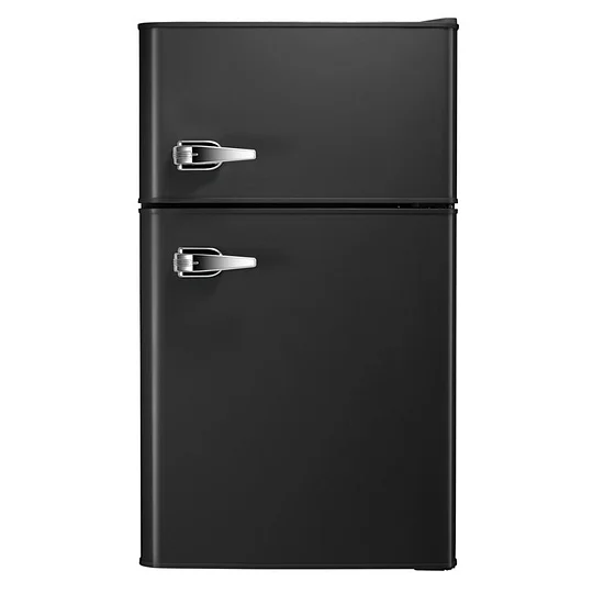 R.W.FLAME Puerta doble 3.2 Cu. Pie. Frigorífico compacto Mini frigorífico con congelador