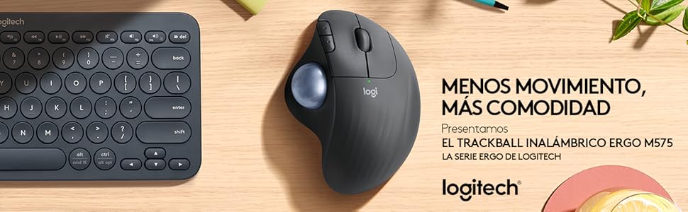 M575, mouse ergonómico, mouse trackball, mouse inalámbrico, mouse grande, Logitech
