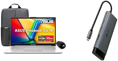 ASUS Laptop Vivobook Go 14/E1404FA-NK480W/AMD Ryzen 5-7520U 4 núcleos/8GB RAM/512GB SSD/Plata/Windows 11/Mouse y Mochila/Teclado en Español(Grantía y Servicio en México)