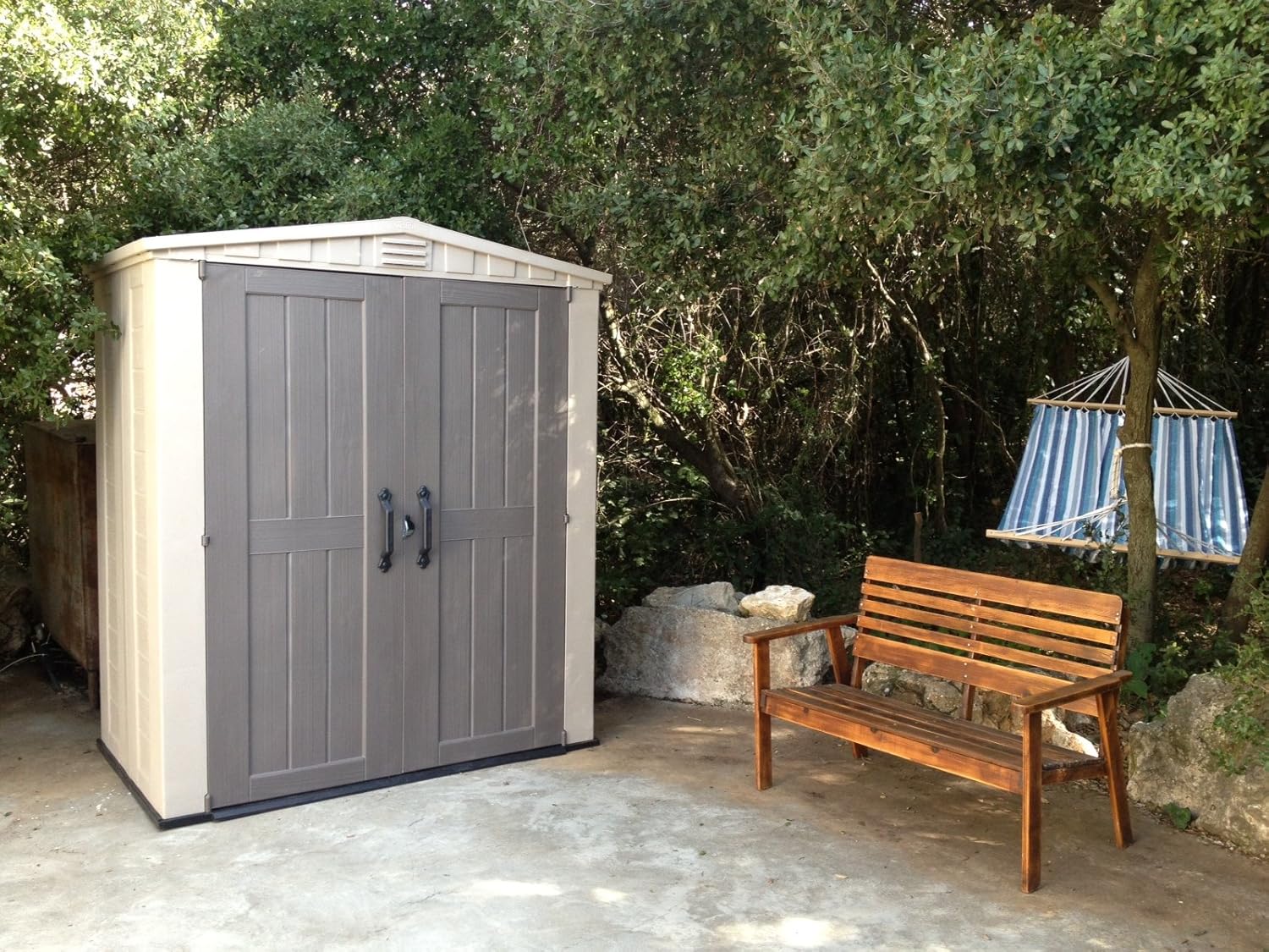 Keter Cobertizo de Almacenamiento para Jardin y Exteriores, Beige, Factor 8x11