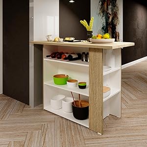 Mueble para Microondas, Barra de Cocina Mikasa, Mueble Superior de Cocina, Mueble cocina Maderkit