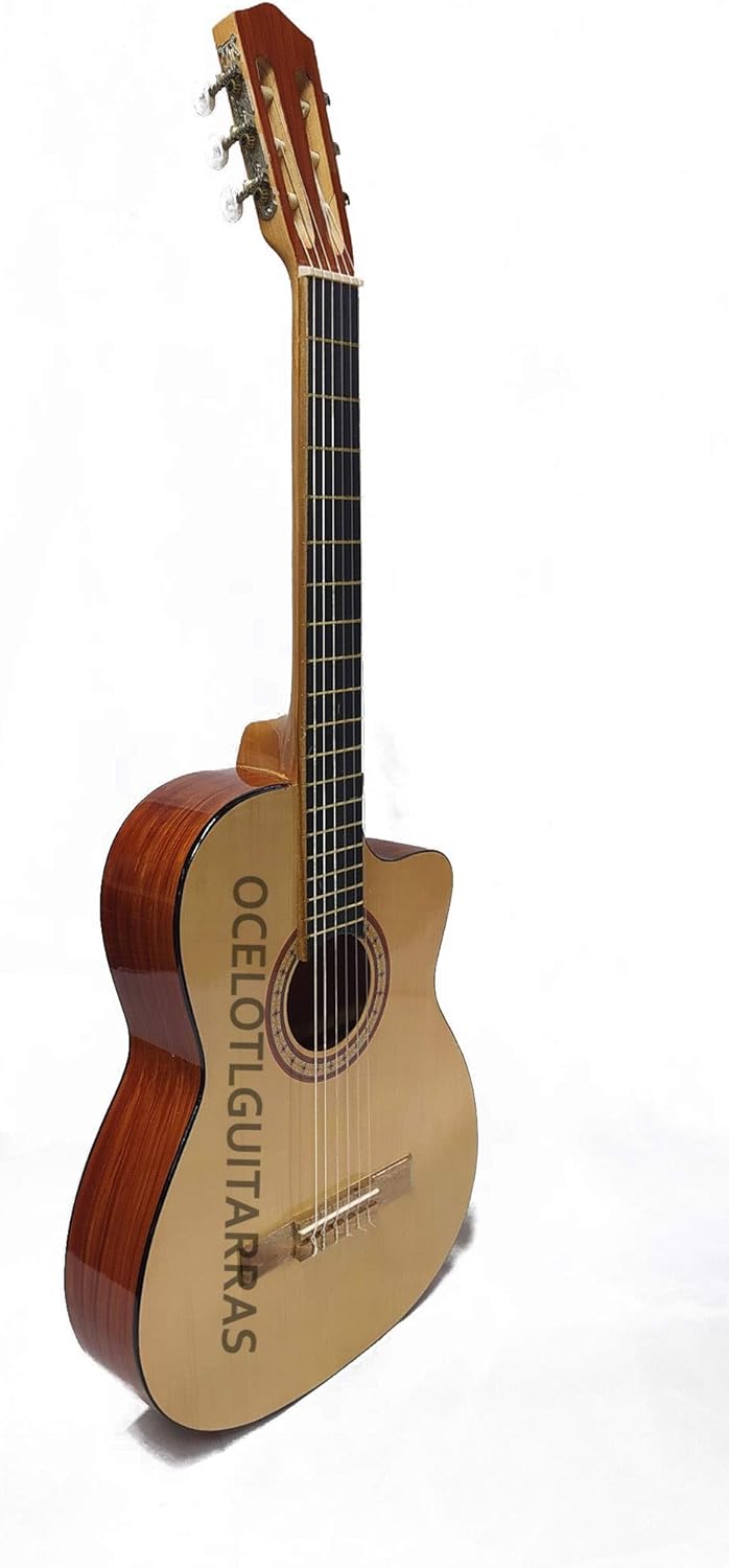 Guitarra Acústica Curva Ocelotl® Paquete Vital De Accesorios (Negro)