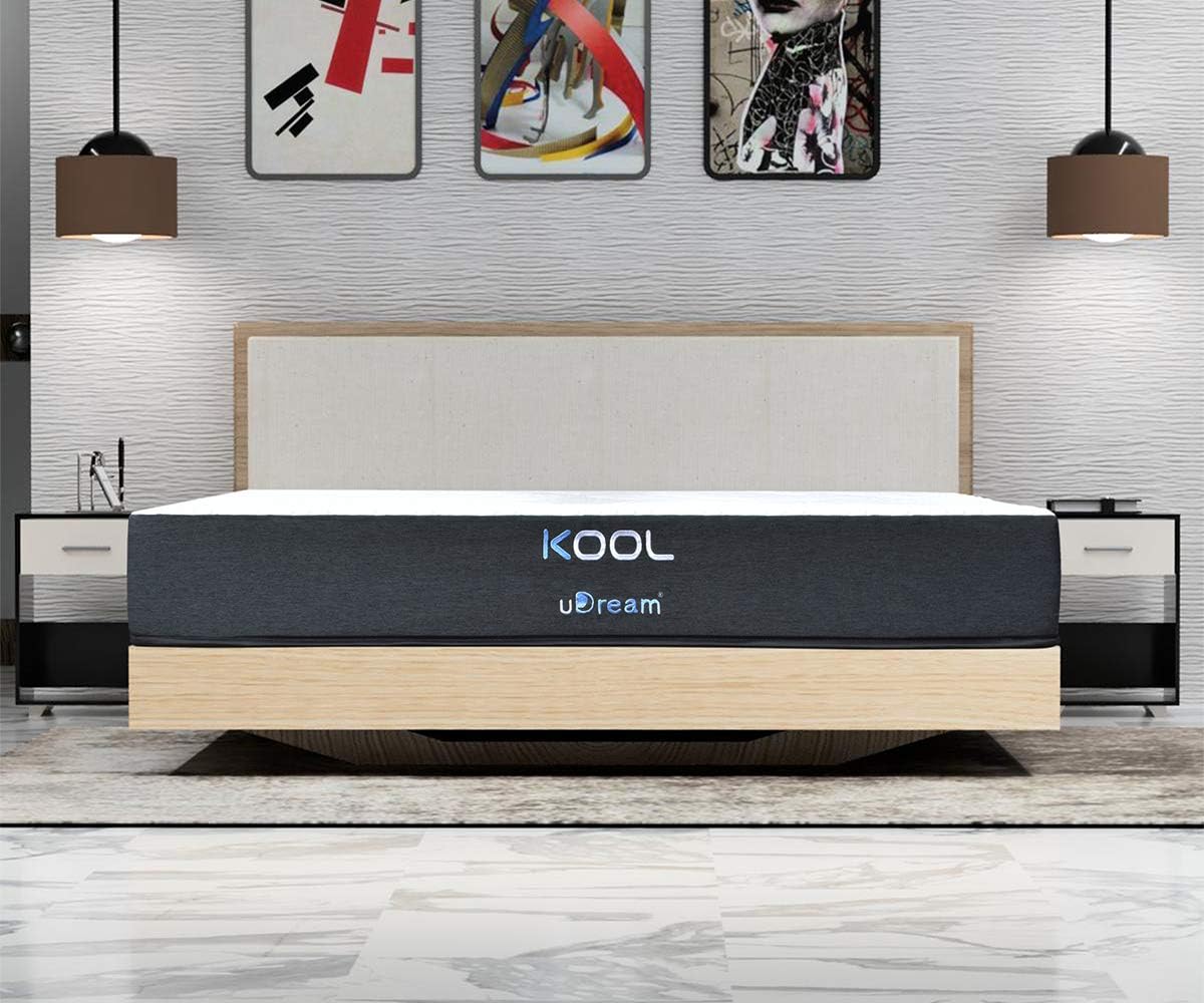 uDream Colchón King Size Memory Foam KOOL Antialérgico, Anti-ácaros, Dispersión de Movimiento, Soporte Ergonómico, Firmeza Media, Materiales de Alta Calidad, 85kg por Usuario.