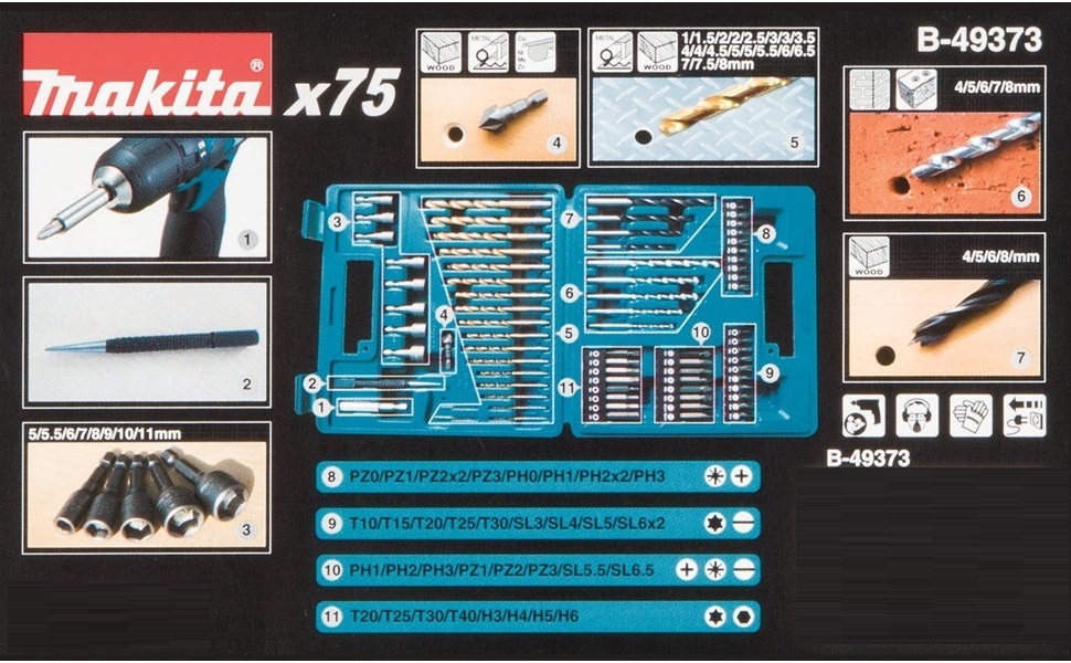 Kit de 75 brocas para taladrar