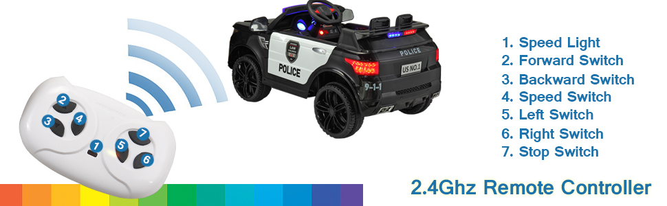 Paseo para niños en coche de policía