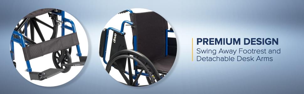 Dise&ntilde;o premium: Reposapi&eacute;s abatible y brazos desmontables