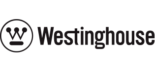 Logotipo de Westinghouse sobre un fondo blanco.