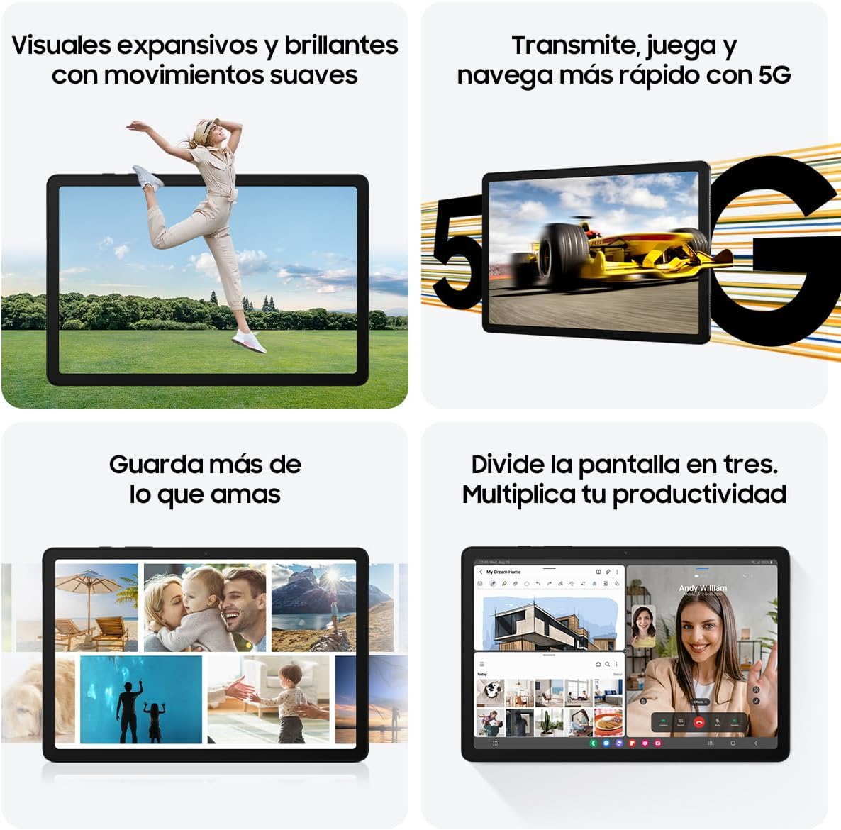 SAMSUNG Galaxy Tab A9+, 8GB RAM, 128GB, Color Gris Grafito