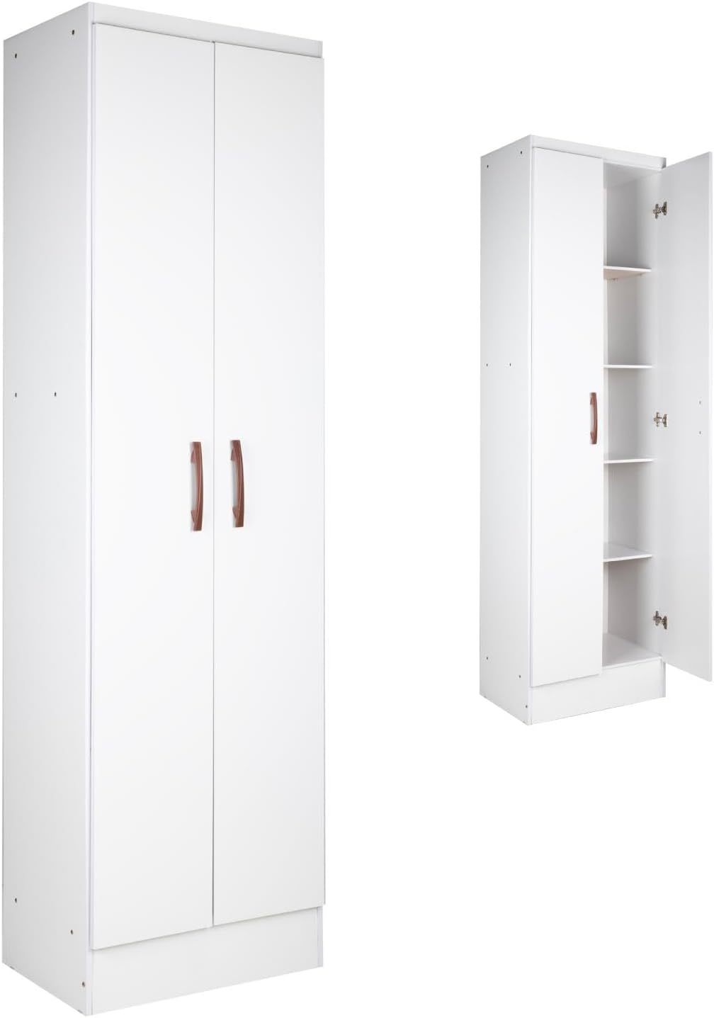 Kingshouse | Ropero De 6 Puertas con 2 Cajones – Color Café – Barra para Colgar – Estructura MDP – Mueble Organizador De Ropa – Armario para Casa, Recámara y Hogar