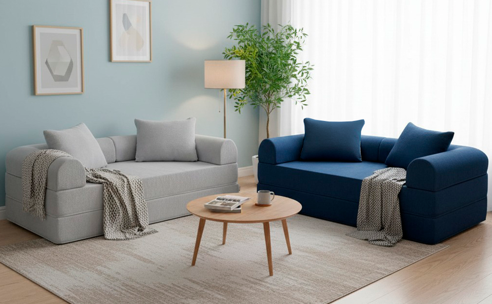 "Sof&aacute; cama Teddy modular de espuma,f&aacute;cil de mover, ideal para espacios peque&ntilde;os"