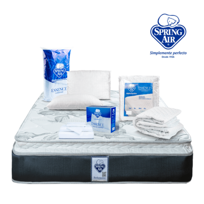 Paquete Colchon King Size + 2 Almohadas + Cubre Colchon + Sabanas Spring Air Smith
