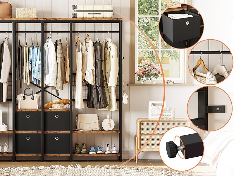 garment rack, closet organizer, wardrobe, clothing rack, freestanding closet organizer