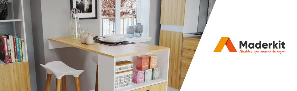 Mueble para Microondas, Barra de Cocina Mikasa, Mueble Superior de Cocina, Mueble cocina Maderkit 