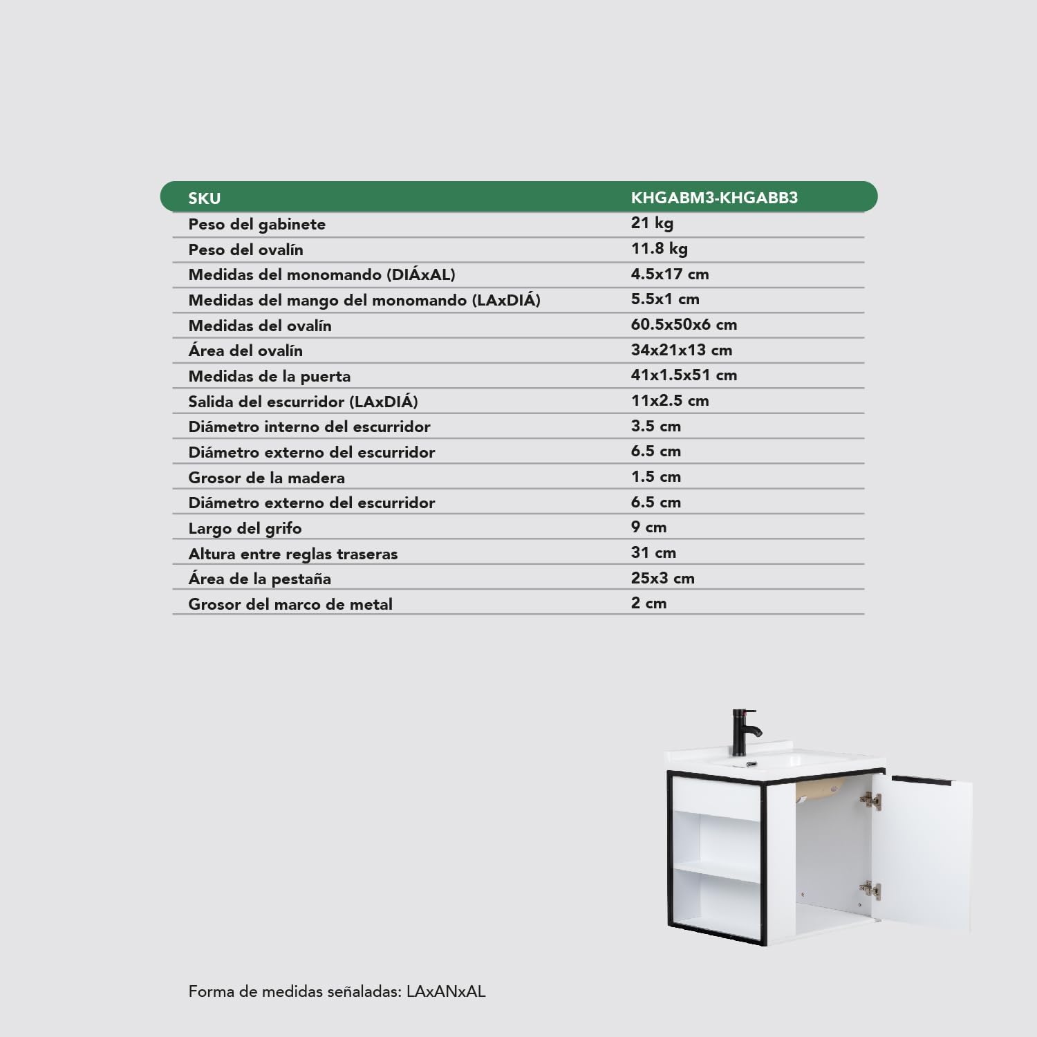 Kingshouse | Gabinete para Baño con Ovalín y Monomando – Mueble de Baño Lavamanos con 2 Cajones – Lavabo – Gabiente Organizador - Color Gris Mate – Fibra de Madera MDF – Lavamanos De Cerámica