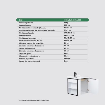 Kingshouse | Gabinete para Baño con Ovalín y Monomando – Mueble de Baño Lavamanos con 2 Cajones – Lavabo – Gabiente Organizador - Color Gris Mate – Fibra de Madera MDF – Lavamanos De Cerámica