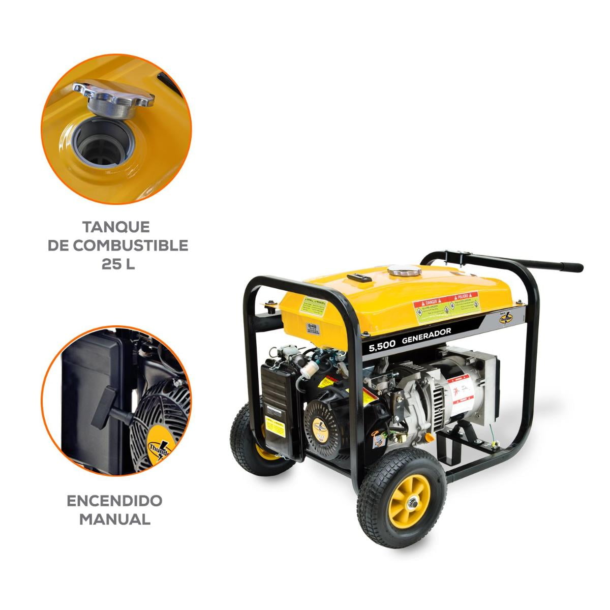 Generador Monofásico de 5,500 W pico con motor Thunder de 11 HP