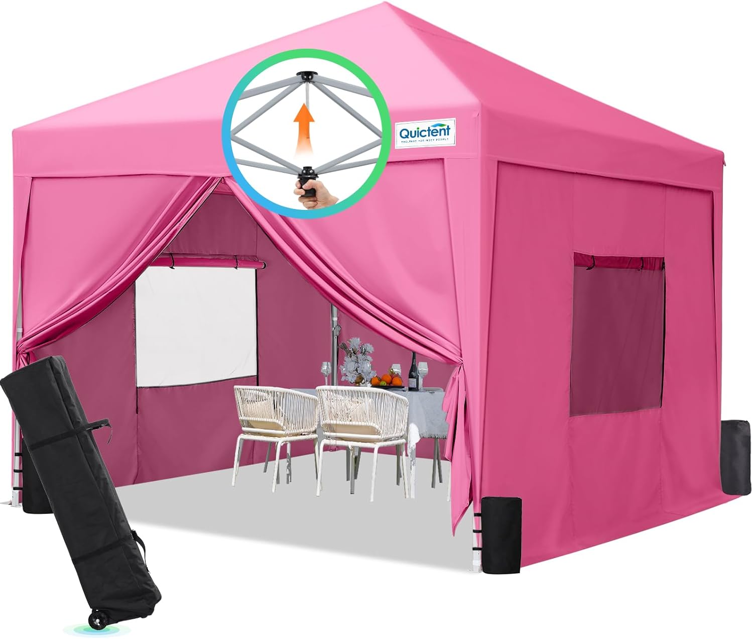 Quictent - Tienda de campaña desplegable de privacidad de 10 x 10 pulgadas con paredes laterales y ventanas ventiladas enrollables, configuración para una persona, fácil refugio para eventos