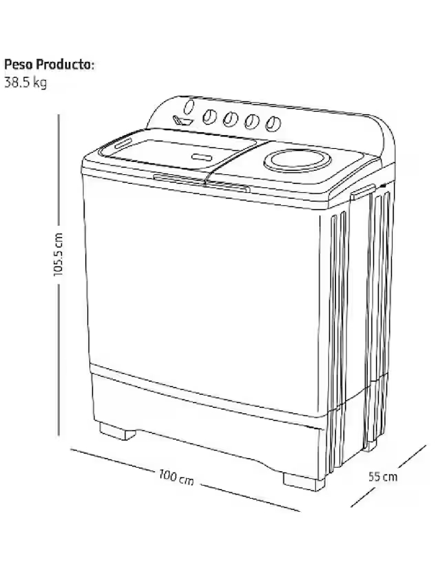 Lavadora doble tina 18 kg semiautomática carga doble carga-WT18K5200MB/AX