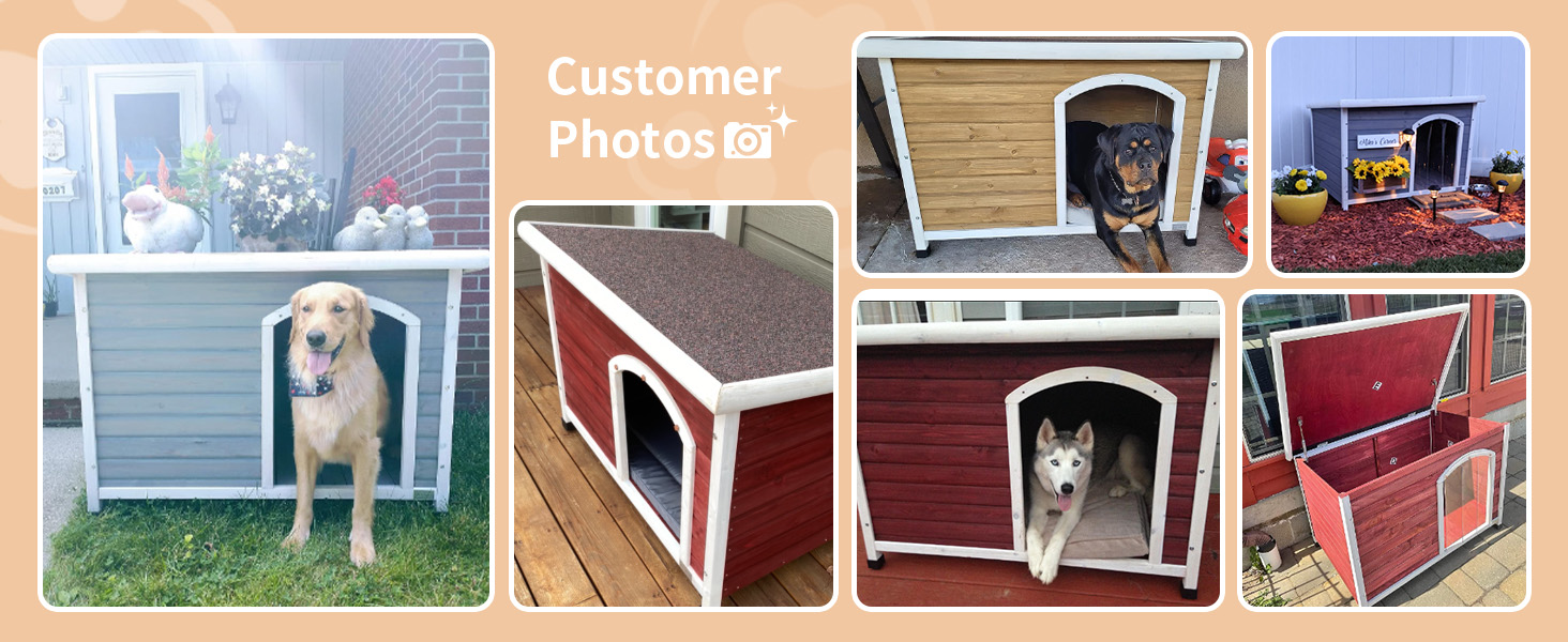 Petsfit - Casa extragrande para perros, casa de madera para perros grandes