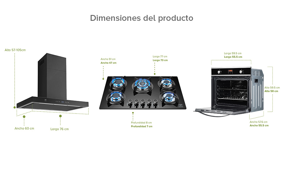 dimensiones parrilla campana horno