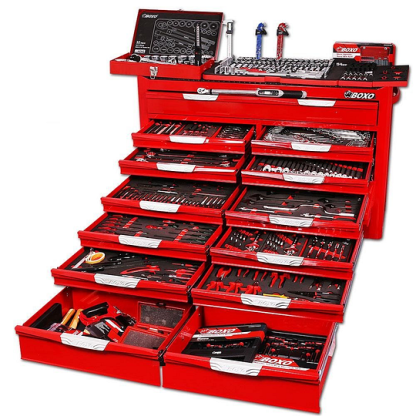 Caja de herramientas con gabinete de rodillos de cuerpo ancho con cajones