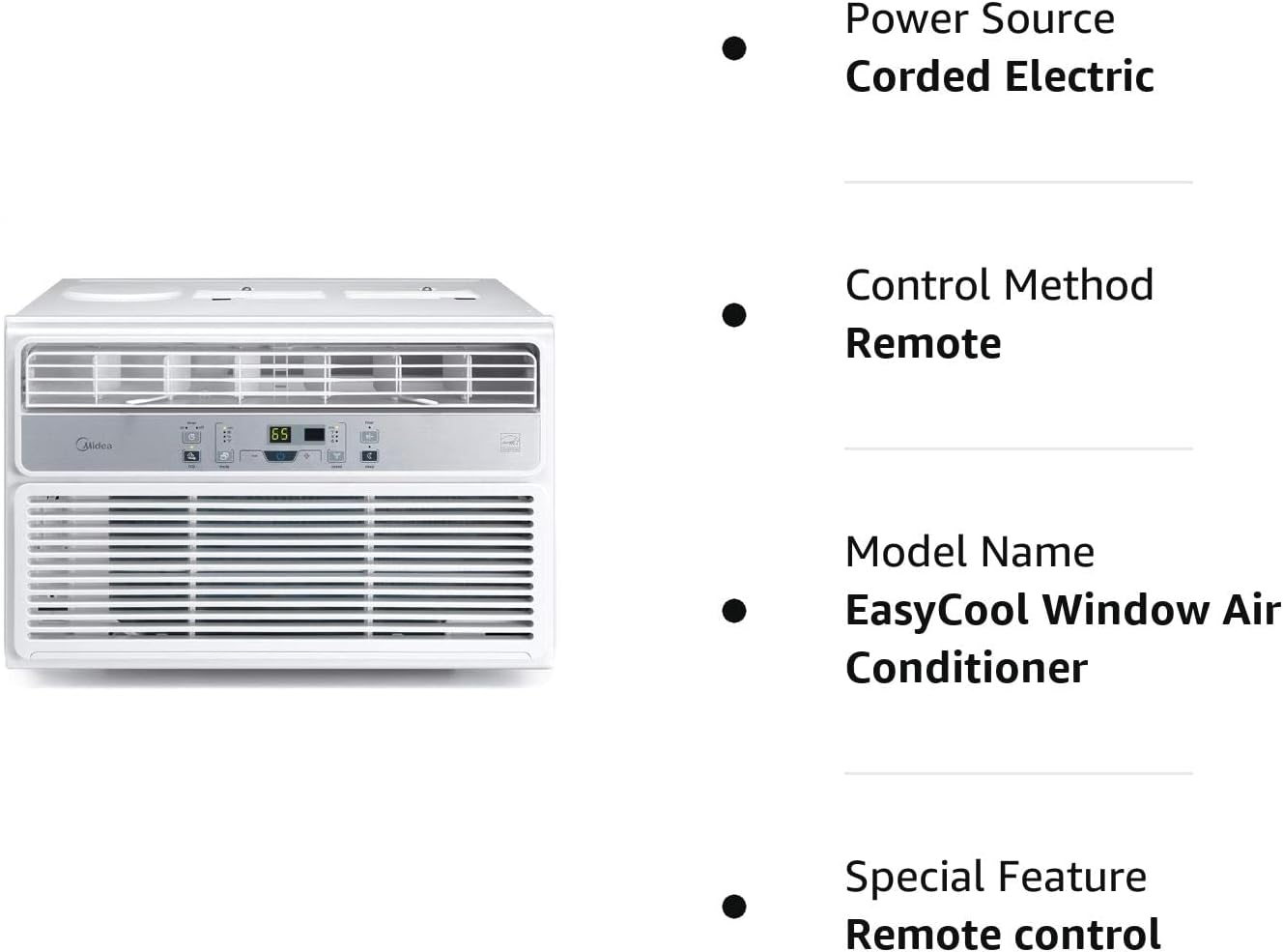 Midea 8.000-1200 BTU EasyCool aire acondicionado para ventana, deshumidificador y ventilador, enfriar, circular y deshumidificar hasta 350 metros cuadrados Ft, filtro reutilizable, control remoto-filtro de aire acondicionado