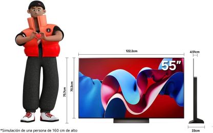 LG Pantalla OLED EVO 55 Pulgadas 4K Smart TV 2024 ThinQ AI OLED55C4PSA
