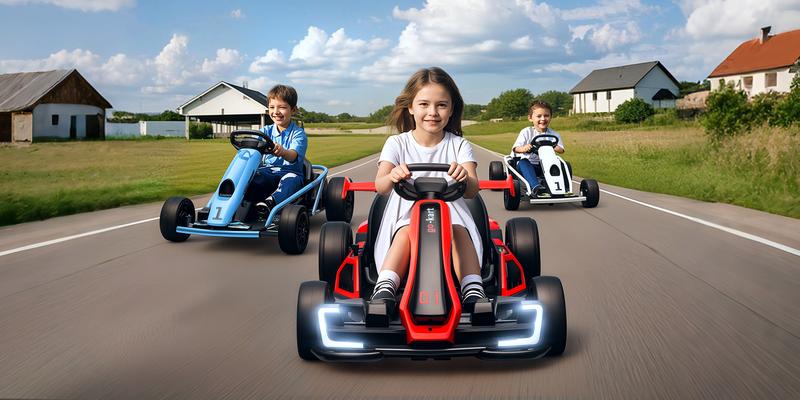 Aosom 24V Electric Go Kart, 7.5/8.1mph, Drifting Car Battery Powered Ride on Toy with Slow Start, Music, Horn, for 6-12 Years Old