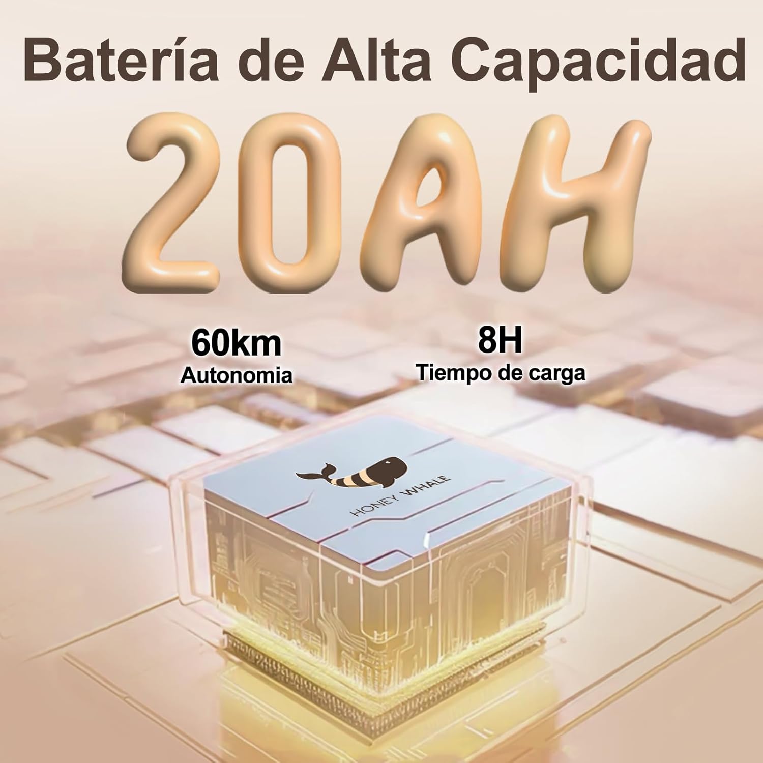 HONEYWHALE UNA Bicicleta Electrica para Adultos, Moto Electrica con Alarma, Potencia Motor MAX 800W, Velocidad MAX 45KM/H, Autonomía 60KM, Bateria 20AH de Gran Capacidad