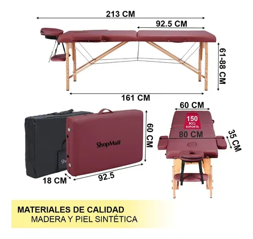 Camilla portátil spa de madera ShopMall Cama 011