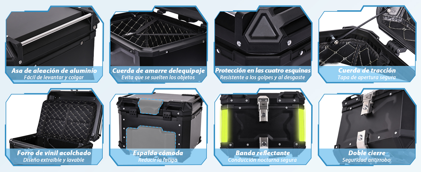 Caja para Moto 45L de Aluminio 