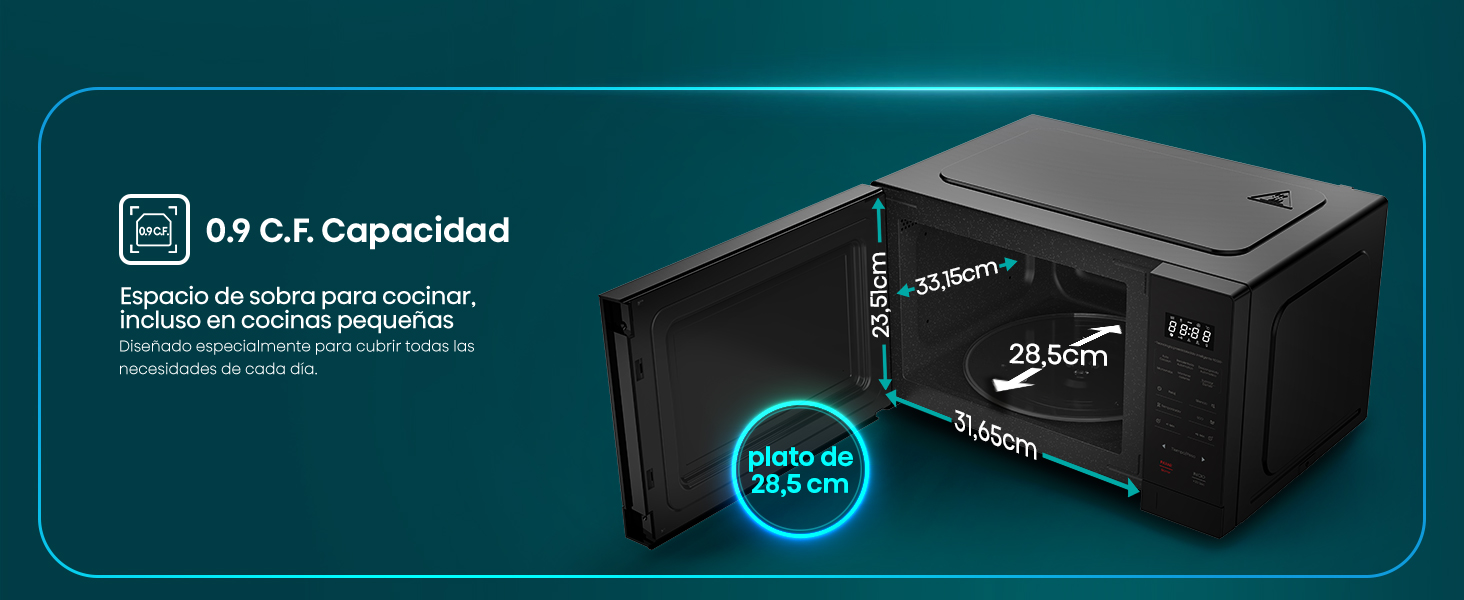 0.9 C.F. Capacidad