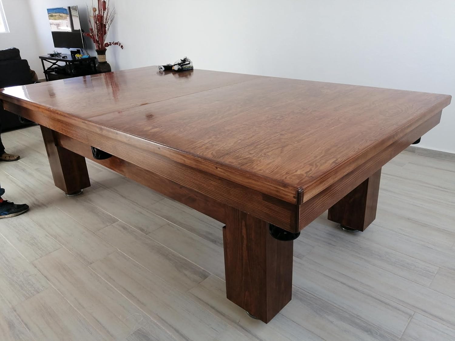 Mesa de Billar con Cubierta para Comedor Hecha a Mano en México Mesas Profesionales (Rojo)
