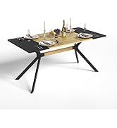 FurnitureR Mesa de Comedor para 4-6 Personas, Mesa de Cocina Rectangular de 160 cm con Tablero de...