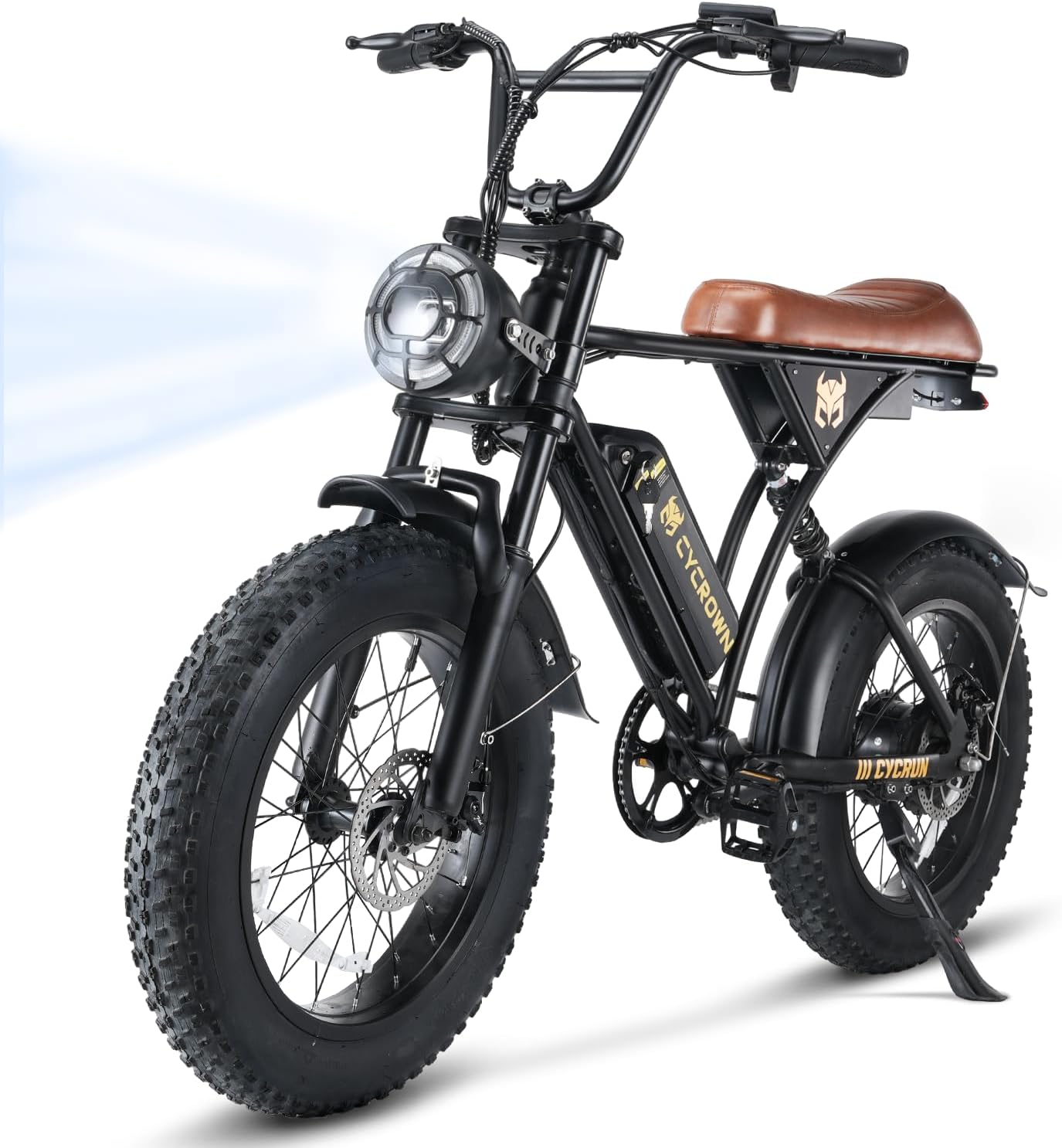 CYCROWN CycRun Bicicleta Electrica para Adultos, Moto Electrica con Potencia Máxima del Motor 1000W,Autonomía 70-90KM, Velocidad de 35KM/H, con 20" Neumático Moto Bicicleta de Montaña