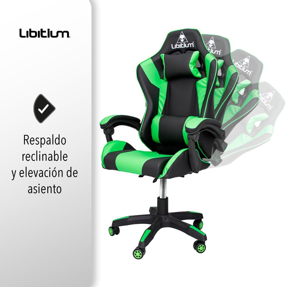 Silla Gamer Gaming Calidad Premium Reforzada Hasta 120Kg Video Juegos Gaming Reclinable Cómoda Consolas Pc Juegos Alien Computadora Ergonomica Respaldo Alto Silla de PC ergonómica Silla de Oficina ejecutiva giratoria de Respaldo Alto Silla de Escritorio r